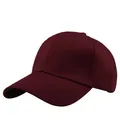 Classic burgundy six-panel baseball cap in premium cotton twill with a curved brim - Adjustable / Burgundy