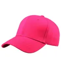 Classic bright pink cotton twill baseball cap for women with six-panel structure - Adjustable / Rose Red