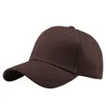 Classic dark brown cotton twill baseball cap with curved brim in a 45-degree side view - Adjustable / Coffee