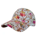 Berretto da baseball grigio con gufi colorati per protezione solare all'aria aperta - Bianco Sporco