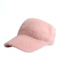 Casquette de baseball en peluche rose clair style poil de lapin pour la chaleur d'hiver - Réglable / Rose