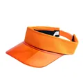 Leuchtend orangefarbenes Visier Cap mit verstellbarem Riemen und Sonnenblende - Orange