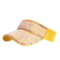 Sparkling bright yellow sun visor with colorful rhinestones for stylish sun protection - Yellow with White AB Rhinestone