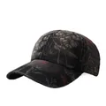 Damen Baseballkappe in Schwarz mit ethnischem Blumenmuster aus Denim für den Sommer - Verstellbar / Gewaschenes Schwarz