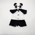 Ensemble barboteuse panda pour poupée de 16-18 pouces avec bonnet assorti - 45cm / Haut Et Bas / Noir et Blanc