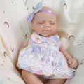 Bambola reborn realistica da 12 pollici con vestito floreale viola e pizzo bianco - 32cm / Floreale Viola