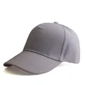 Detail view of the breathable summer baseball cap with classic curved brim and soft gray hue - Adjustable / Light Gray