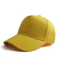 Macro detail of breathable ginger yellow cotton twill five-panel baseball cap - Adjustable / Bright Yellow