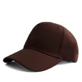 Detailed texture of dark brown cotton twill on a five-panel baseball cap with curved brim - Adjustable / Coffee
