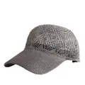 Dark grey breathable knitted baseball cap with hollow mesh design for summer sun protection - Adjustable / Gray