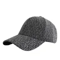 Sparkling black glitter baseball cap with silver sequins and curved brim for outdoor sun protection - Adjustable / Silver