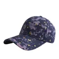 Starry sky tie-dye baseball cap with gold moon and star patterns in deep blue and purple - One Size / Purple