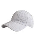 White baseball cap with sparkling silver rhinestones and geometric pattern design - White