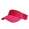 Visière de soleil réglable rose rouge en coton avec bord renforcé et sergé - Réglable / Rouge Rose