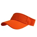 Visière de soleil en coton orange vif avec large bord pour le sport et le tennis - Réglable / Orange
