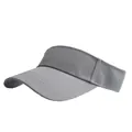 Visière de soleil grise en coton avec coutures renforcées pour protection solaire extérieure - Réglable / Gris
