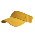 Visière pare-soleil classique en coton jaune vif avec coutures décoratives sur le bord - Réglable / Jaune