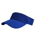 Visière de soleil en coton bleu roi pour extérieur avec design à large bordure - Réglable / Bleu Saphir