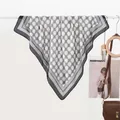 Elegant black and white chain print silk scarf draped for a modern minimalist fashion look - Chain Link Black