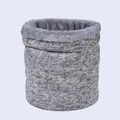 Detail of gray tie-dye knitted neck warmer showing thick thermal fleece lining texture - Thickened Fleece Lined / Light Heather Gray