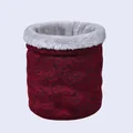 Scaldacollo invernale con maglia tie-dye bordeaux e spessa fodera in pile grigio - Foderato in pile spesso / Mix Nero e Rosso