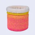 Winter thermal knit neck gaiter with pink gradient pattern and thick fleece lining - Gradient Rose Red