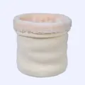 Tour de cou en tricot d'hiver avec doublure en peluche rose et extérieur blanc cassé - Blanc Cassé