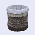 Winter thermal knit neck warmer with thick fleece lining in gradient brown and grey - Gradient Gray Brown