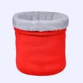 Tour de cou en tricot rouge pour l'hiver avec doublure douce en fausse fourrure grise - Rouge