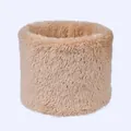 Winter double-layer plush neck warmer in khaki color for outdoor windproof insulation - Khaki