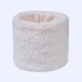 Plush double-layer faux fur neck warmer in cream white for winter outdoor protection - Off-white
