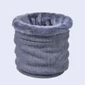 Unisex dark grey thermal knit neck warmer with thickened fleece lining for winter - Dark Gray
