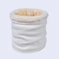 Winter thermal fleece lined white knit neck warmer gaiter for men and women - White