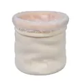 Thick knit neck warmer with soft fleece lining in creamy white and pale pink - Off White