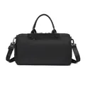 Black waterproof travel bag with dual handles and adjustable shoulder strap for fitness - Black