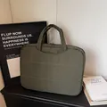 Housse d'ordinateur vert olive matelassée pour 13-15 pouces en tissu antichoc doux - Vert