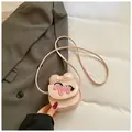 Roze mini crossbodytas met ruitpatroon, pony-patch en decoratieve strik voor dames - Roze