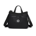 Klassische schwarze Tasche mit großer Kapazität und verstellbarem Logo-Gurt für Alltag - Schwarz