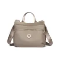 Minimalistische Khaki Nylon Umhängetasche mit großem Fassungsvermögen und gewebtem Schultergurt - Khaki