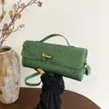 Sac sous le bras vert strass élégant avec fermoir doré et bandoulière réglable - Vert