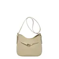 Minimalistische beige Hobo-Tasche aus PU-Leder mit Kreuzriemen und verstellbarem Schultergurt - Gelb