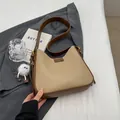 Retro khaki and brown contrasting shoulder bag with wide strap and gold buckle - Khaki With Pendant