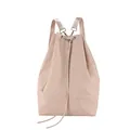 Minimalistischer Kordelzug-Rucksack in Nuderosa mit verstellbaren goldenen Trägern - Khaki