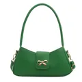 Sac à bandoulière vert herbe minimaliste avec une fermeture à nœud doré chic - Vert