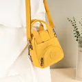 Bolso bandolera de nailon amarillo vibrante para mujer con correa ancha ajustable - Amarillo