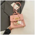 Chique roze multifunctionele mini-rugzak van kunstleer met schattige pluche hangers - Roze met hanger