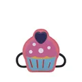 Mini bolso bandolera infantil con forma de cupcake colorido en cuero sintético rosa y azul - Rosa