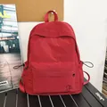 Sac à dos à carreaux rouges minimaliste avec grande capacité pour étudiants et loisirs - Rouge