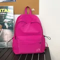 Sac à dos minimaliste en nylon rouge rose avec broderie XB et grande capacité de rangement - Fruit du Dragon