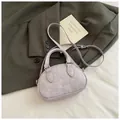 Chic light purple bowling bag in wrinkled oil wax leather with adjustable strap - No Pendant / Purple